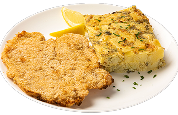 Milanesa de Pollo con Tortilla de Papas