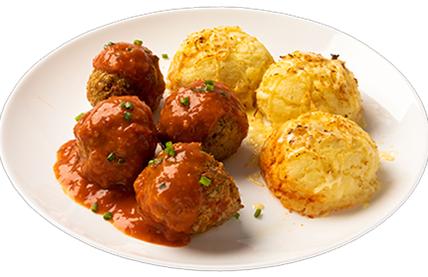 Albondigas de Carne con Puré Duquesa