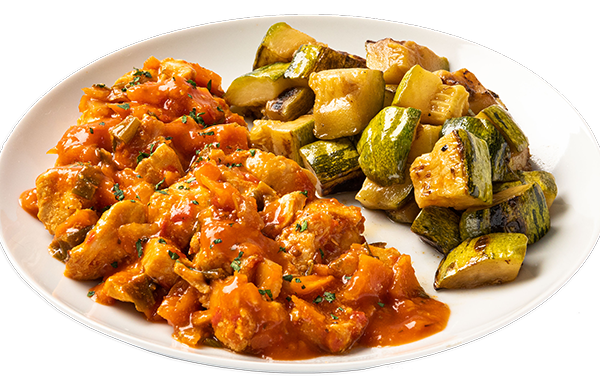Pollo Cazadora con Zucchini