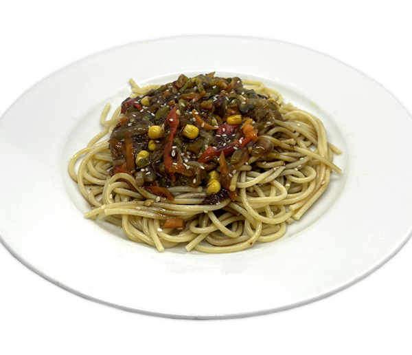 Wok con Spaghetti Vegano