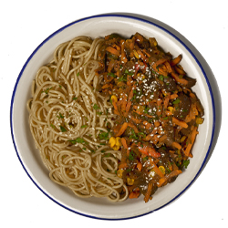 Wok de Ternerita con Spaghetti